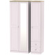 Venice Tall Triple Mirrored 2 Small Drawer Wardrobe